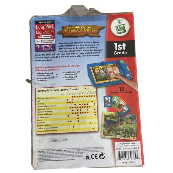 Leapfrog LeapPad Leap & The Lost Dinosaur 1st Grade Book Cartridge Science - Picture 3 of 3